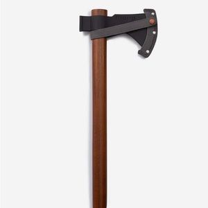 Barebones gardening hatchet, hori hori tool, and harvest and foraging bag. New